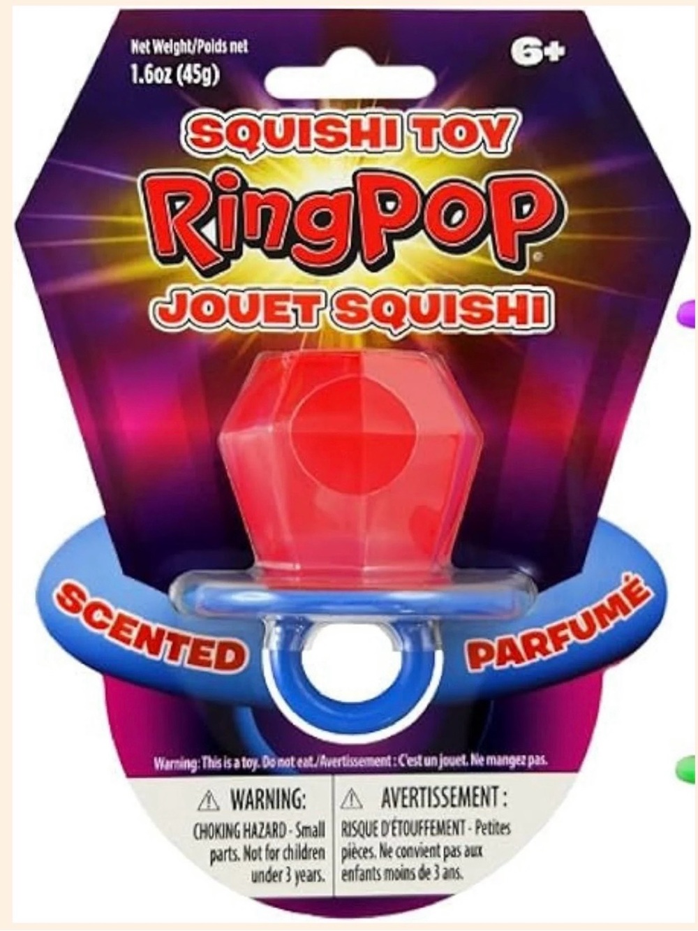 RING POP! Squishi Ring Pop Scented Fidget Ring for Kids in Red.